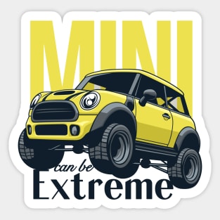 Car mini retro offroad extreme yellow Sticker